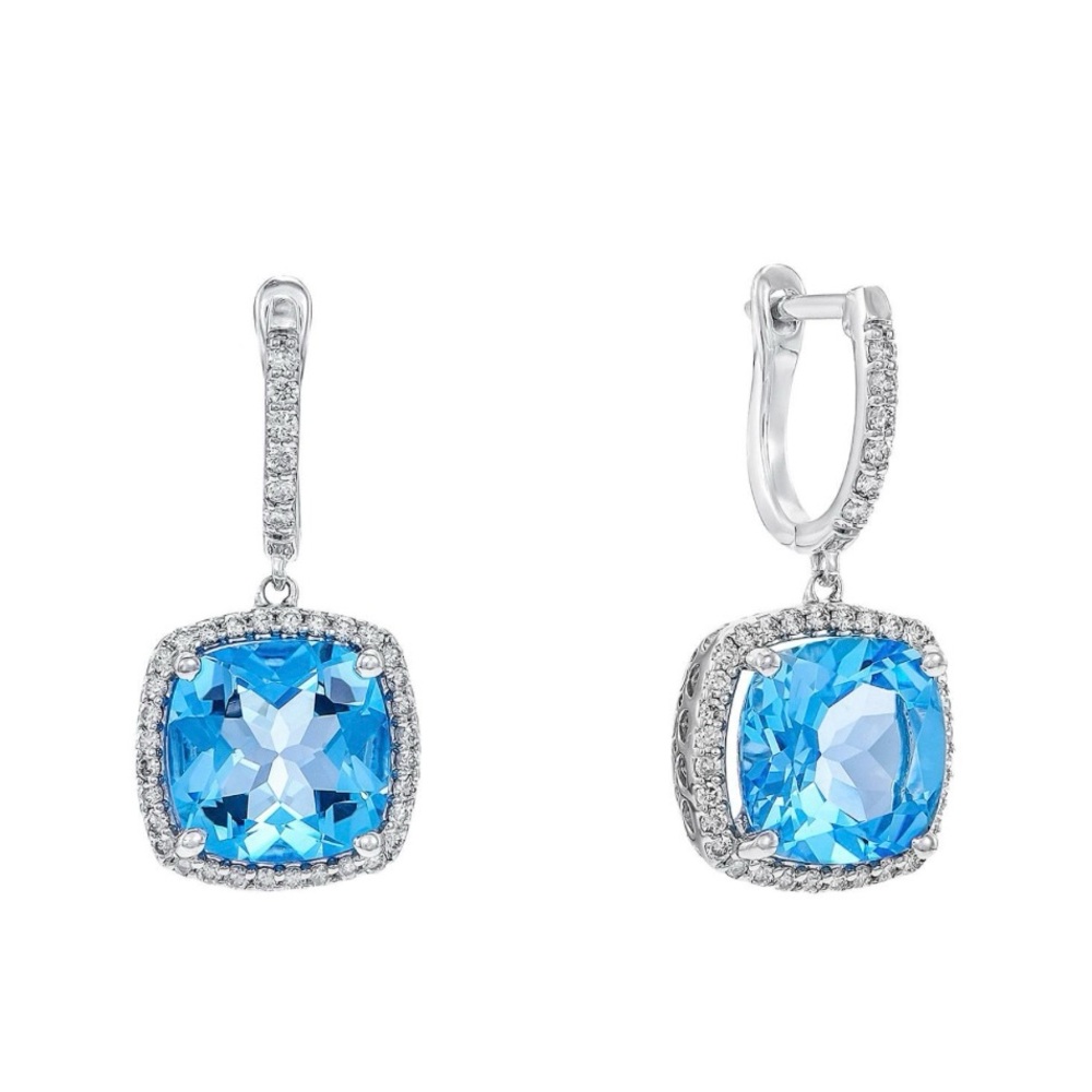 Elegant Blue and Silver Drop Earrings